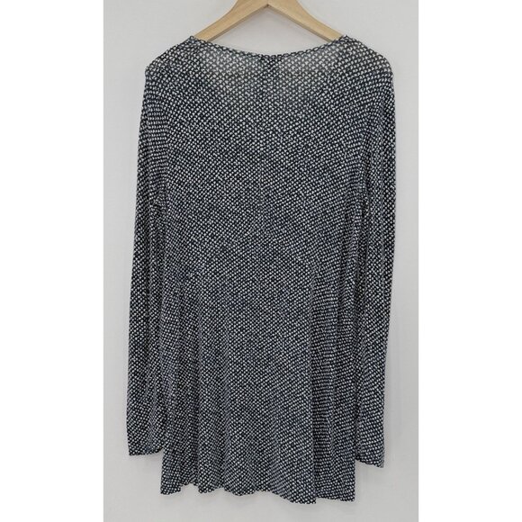 J Jill Wearever Collection V-Neck Tunic Blouse Multicolor Long Sleeve Sz Sm Boho - Picture 2 of 8